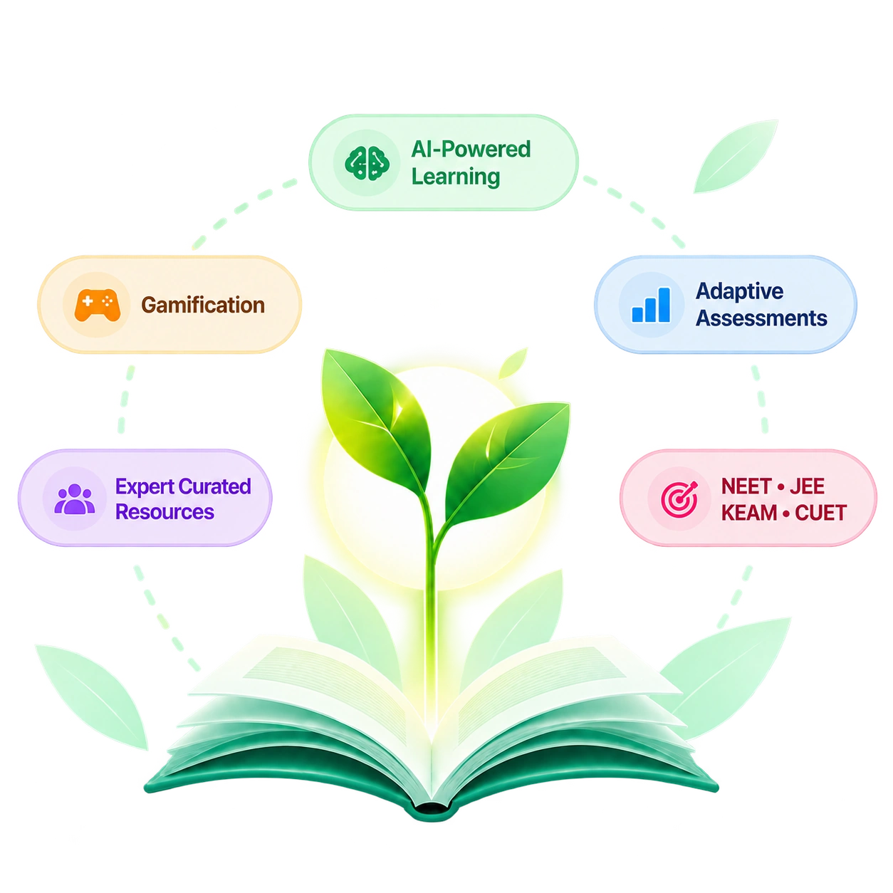 Open book with a growing plant