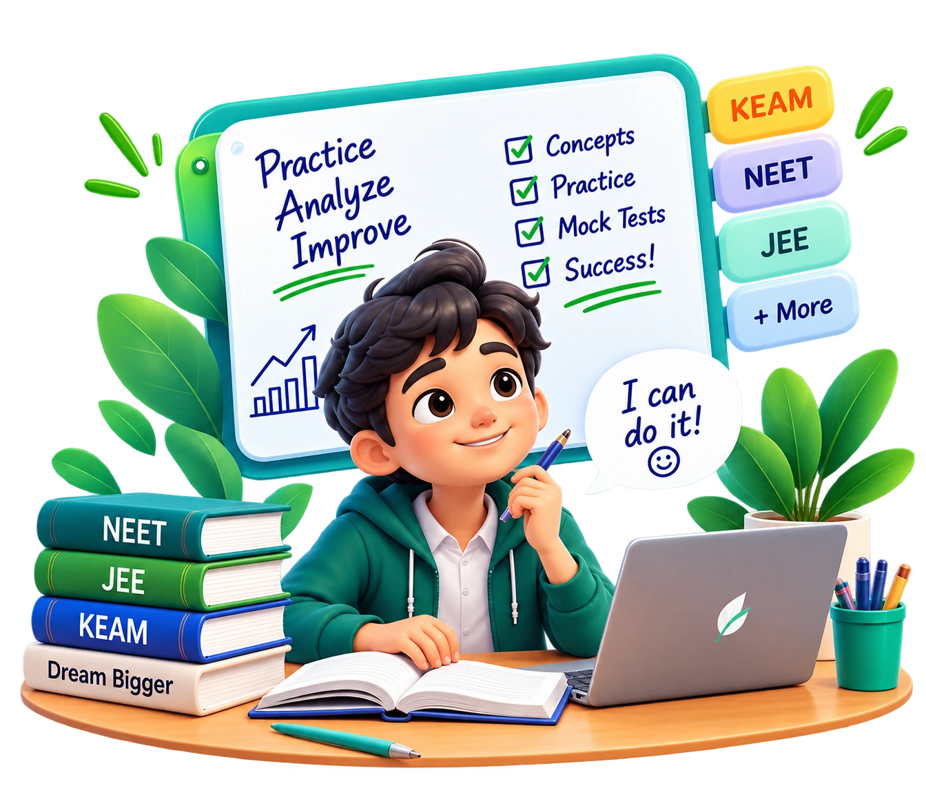 Entrance practice test illustration